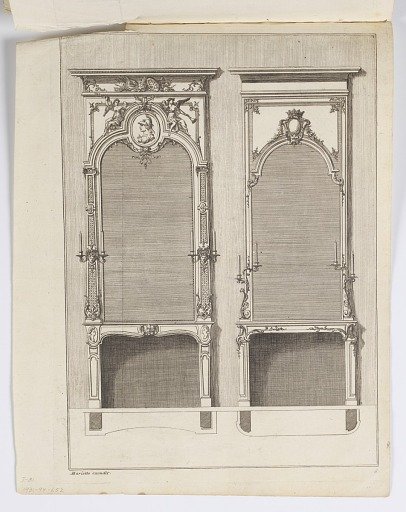 Two Designs for Fireplaces in Plan and Elevation, Plate 6