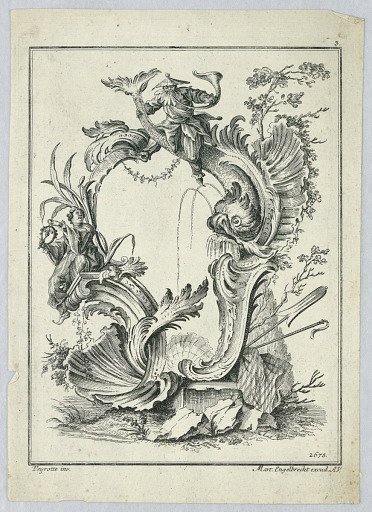 Cartouche with Chinoiserie Motifs