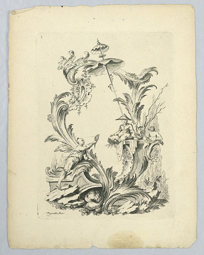 Cartouche with Chinoiserie Motifs