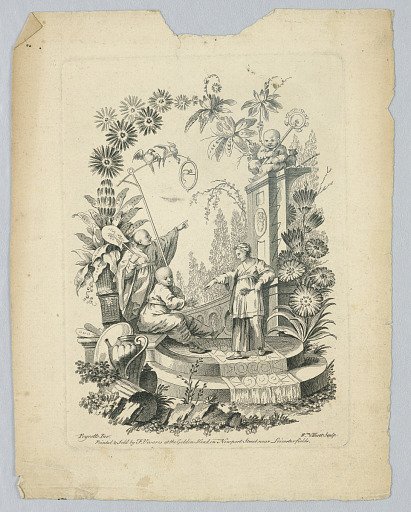 Cartouche with Chinoiserie Motifs