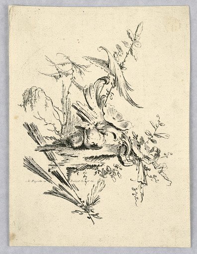 Rocaille Vignette with Gourds and Stump