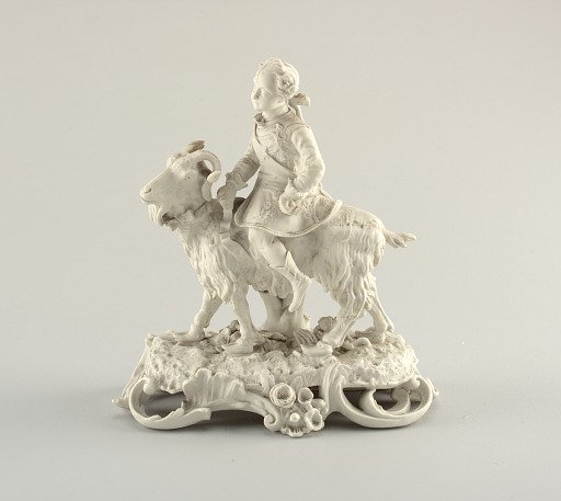 Figure of a Boy on a Ram (One of a Pair)