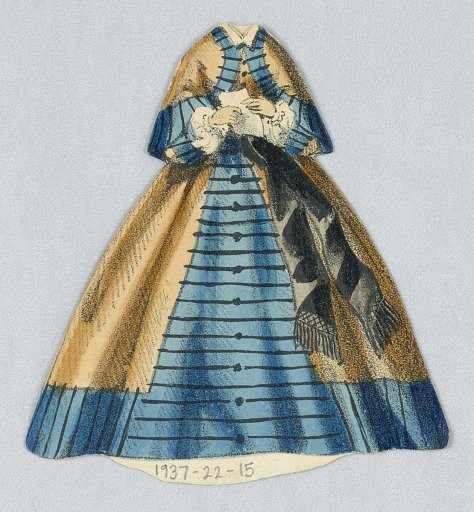 Paper Doll Costume in Blue and Gold