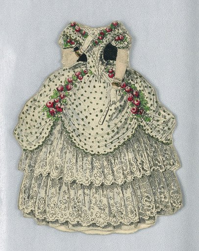 Paper Doll Costume in White with Black Spots
