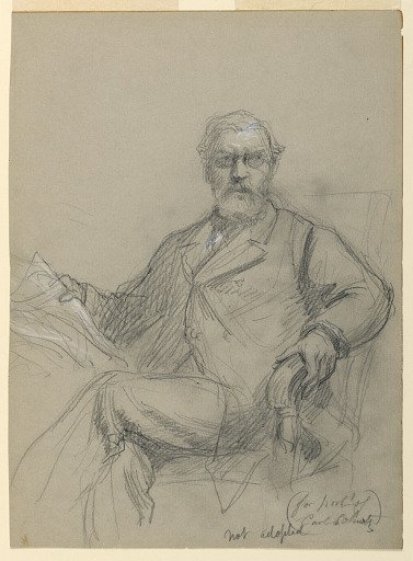 Carl Schurz Seated, Reading a Newspaper