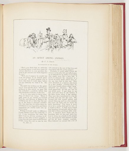 An Artist Among Animals, Illustration for Scribner's Magazine (XIV, No. 6, December 1893, frontispiece)