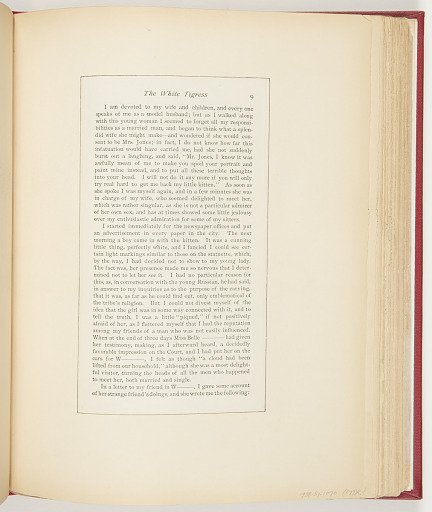 Excerpt from The White Tigress from Illustrations for Short Stories: A Magazine of Fact and Fiction (XIX, No. 1, May 1895, p. 9, 10)
