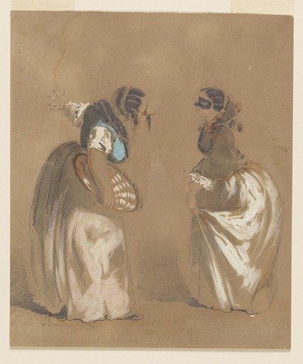 Two Masked Ladies Bowing
