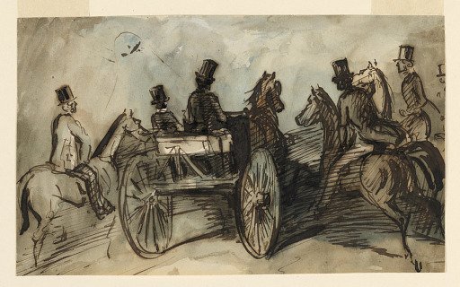 A Carriage and Three Riders