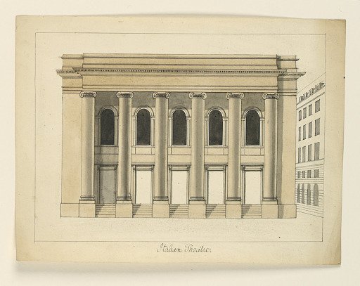 Elevation of the Théatre Royal des Italiens, Paris