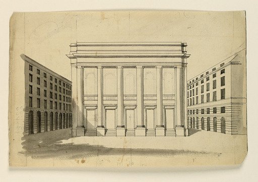 Elevation of the Facade of the Théatre Royal des Italiens, Paris