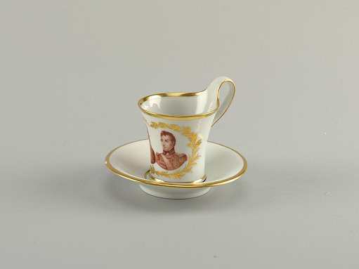 Cup and Saucer Commemorating the Battle of Waterloo