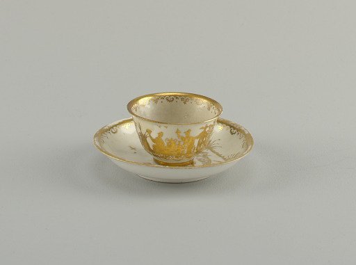 Tea Bowl and Saucer with "Hausmaler" Decor