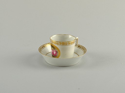 Cup and Saucer with Rose Medallion