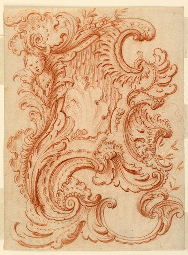 Drawing for a Rocaille Escutcheon