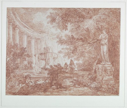 Park with Fountain and Statue