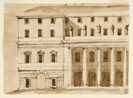 Left Half of Elevation of a Town Mansion