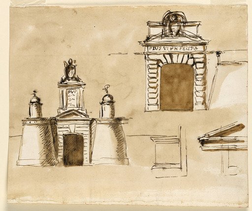Sketches for a Gateway for a Prison Erected by Pope Pius VI