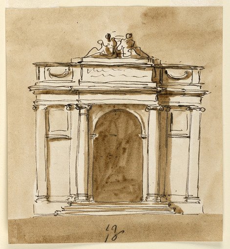 Elevation of a pavilion