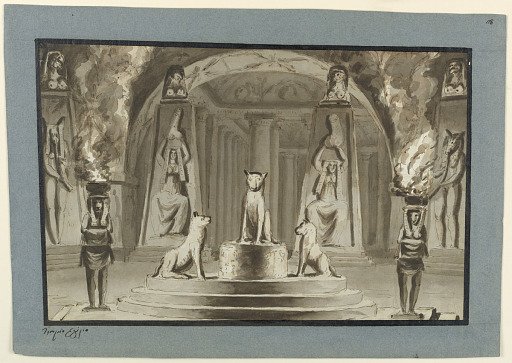 Stage design; Interior of an Egyptian temple