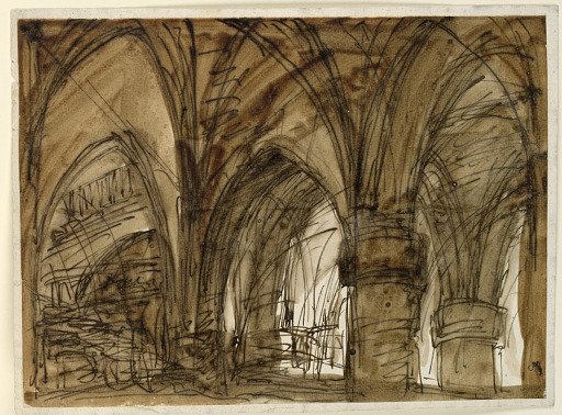 Stage Design for the Interior of a Gothic Vault