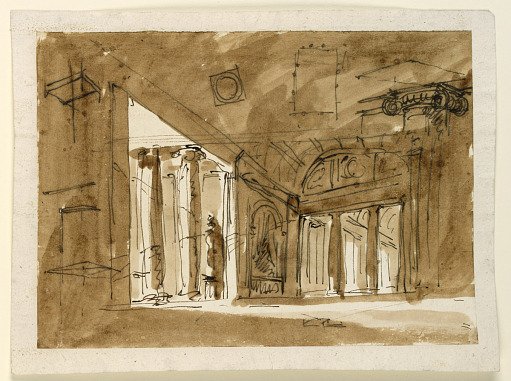 Stage Design for the Interior of a Hall in the Classical Style