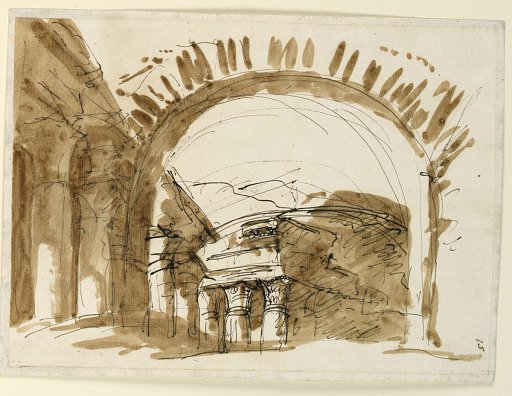 Stage Design of the Ruins of an Antique Building