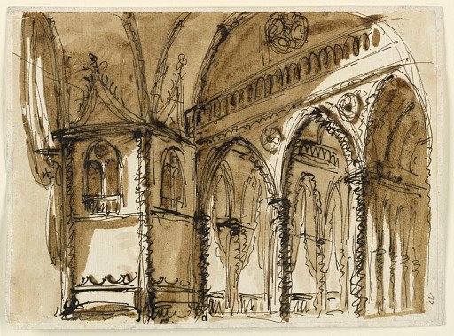 Stage Design for the Interior of a Gothic Building