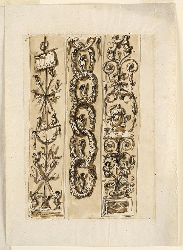 Design for the Decorations of Three Pilaster Strips