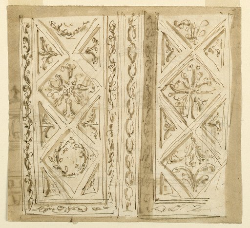 Designs for Decorations for a Ceiling and Architectural Sketches