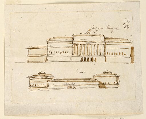 Front and Sde Elevations of a Palace