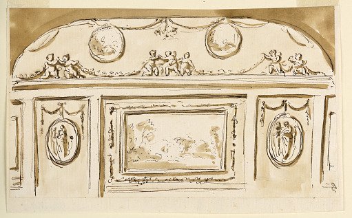 Wall Elevation with Swags and Medallions