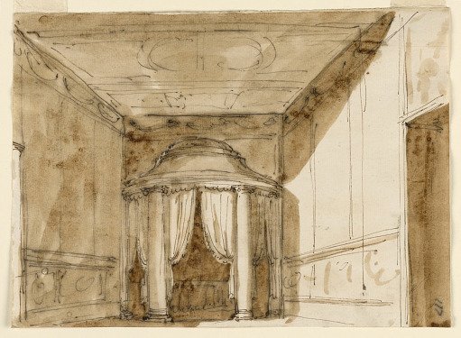 Design for a Bed Alcove, Perspective