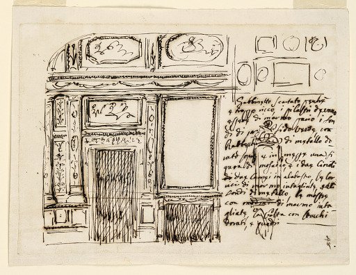 Wall Elevation, Probably for the Noble Cabinet, Palazzo Altieri