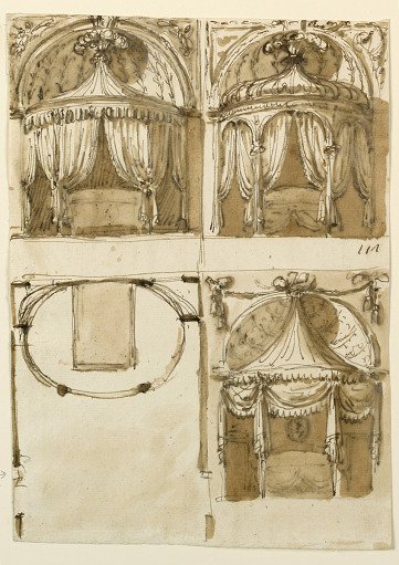 Designs for Bedroom Alcoves: Three Elevations and One Plan