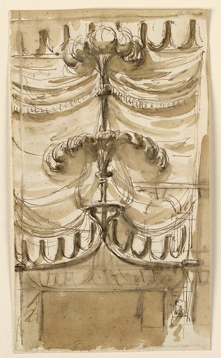 Design for Drapery Over Door or Bed