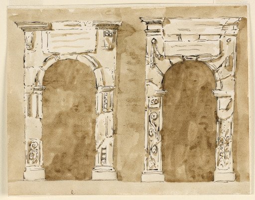 Door frames giving impression of Renaissance works in ruins