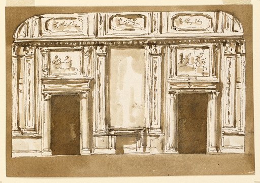 Long wall of a hall