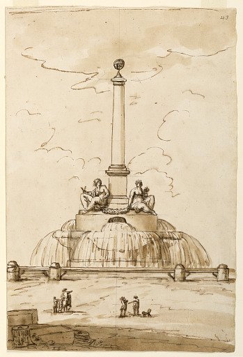 Design for a Fountain used by Paolo Emilio Barberi (1777-?) as Competition Entry in the 1795 Concorso Clementino, Rome (Accademia di San Luca)