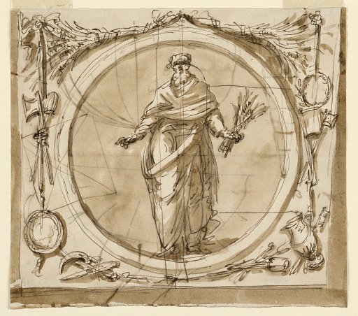 Design for Overmirror Decoration for the Noble Cabinet, Palazzo Altieri