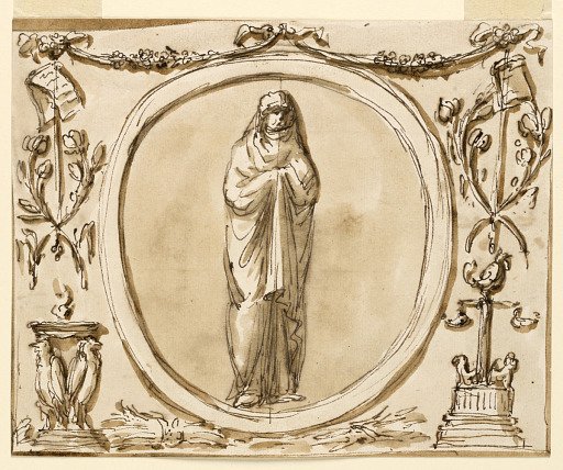 Design for the Decoration Above a Mirror, Noble Cabinet, Palazzo Altieri