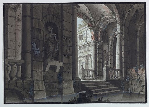 Stage Design, Antique Ruins, Interior