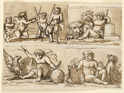 Design for Ceiling Decoration, Four Allegorical Representations