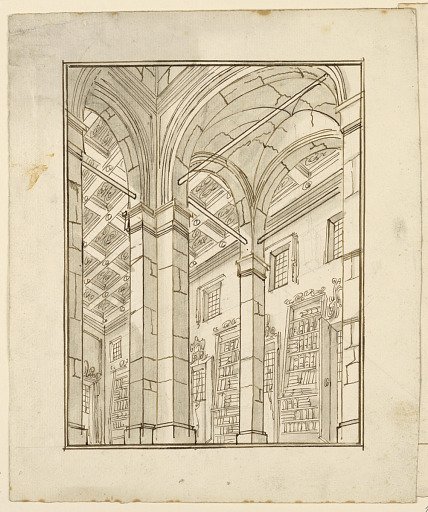 Stage Design: Library Interior with Arches