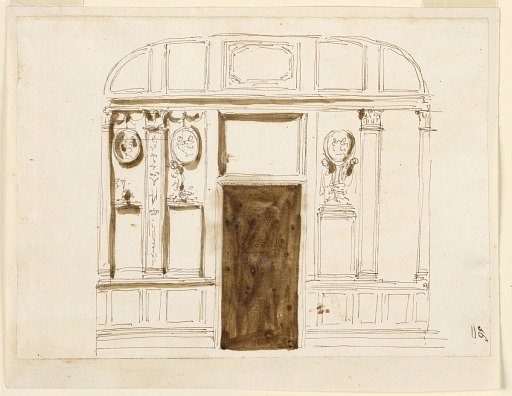 Elevation, End Wall of the Noble Cabinet, Palazzo Altieri, Rome