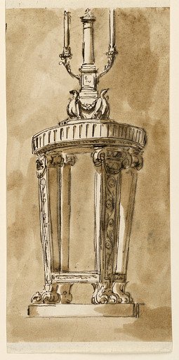 Round table with candlestick