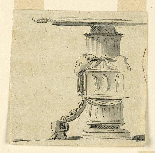 Design for a table with decorated base