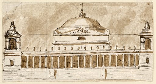 Elevation of a funeral chapel