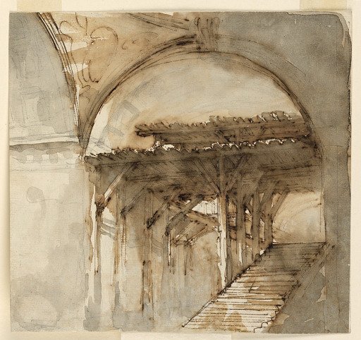 Stage Design, Staircase in a Half-Ruined Building