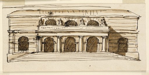 Elevation of a Building, Possibly a Kaffeehaus or Museum